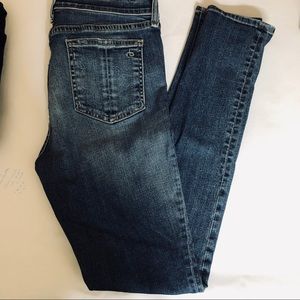 Rag & Bone High-Rise Skinny Jeans w Knee Hole